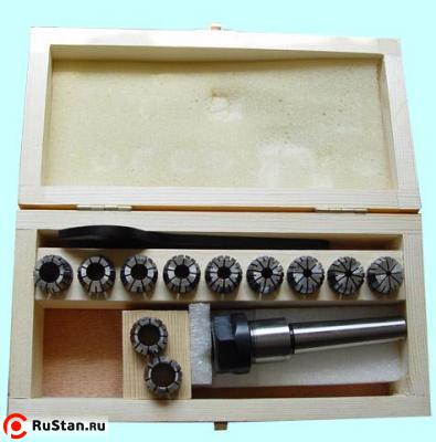 Патрон Цанговый с хв-ком КМ2 (М10х1.5) с набором цанг ER20 из 11шт (3-13мм) "CNIC" фото №1 Патрон Цанговый с хв-ком КМ2 (М10х1.5) с набором цанг ER20 из 11шт (3-13мм) "CNIC" фото №1