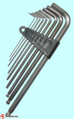 Набор ключей Шестигранных из  9шт (1,5; 2; 2,5; 3; 4; 5; 6; 8; 10мм) с шаром СrV "CNIC" в блистере (2112) фото №1