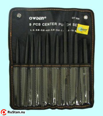 Набор кернеров из  9-ти шт. от 1.5мм до 10.0мм CrV в сумке "CNIC" (ОТ309) фото №1