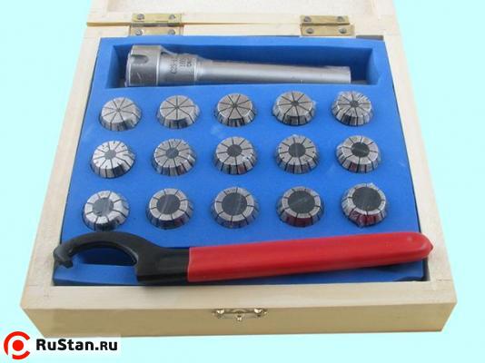 Патрон Цанговый с хв-ком цилиндрическим С25 с набором цанг ER25 из 15шт d2-16мм (100L-ER25-15PCS) "CNIC" фото №1 Патрон Цанговый с хв-ком цилиндрическим С25 с набором цанг ER25 из 15шт d2-16мм (100L-ER25-15PCS) "CNIC" фото №1