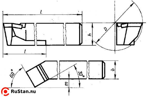 Резец Расточной 20х16х200 тв. сплав для сквозных отверстий тип1 исп.2 (без маркировки) фото №1