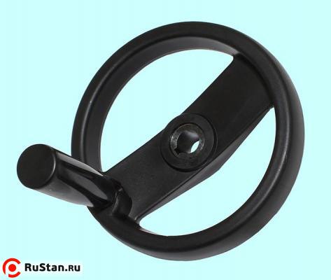 Маховик 160х16х48х5мм (DxdxHxb) с 2-мя спицами, пластик "TLX" с откидной ручкой, фото №1 Маховик 160х16х48х5мм (DxdxHxb) с 2-мя спицами, пластик "TLX" с откидной ручкой, фото №1