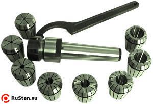 Патрон Цанговый с хвостовиком КМ2 (М8х1.25) с набором цанг ER25 из 7шт (6-16мм) "CNIC" фото №1 Патрон Цанговый с хвостовиком КМ2 (М8х1.25) с набором цанг ER25 из 7шт (6-16мм) "CNIC" фото №1