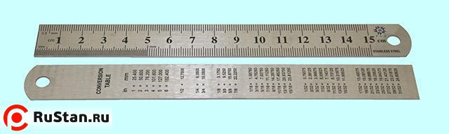Линейка Металлическая 150х19х0.7 мм с двухсторонней шкалой "TLX" фото №1 Линейка Металлическая 150х19х0.7 мм с двухсторонней шкалой "TLX" фото №1