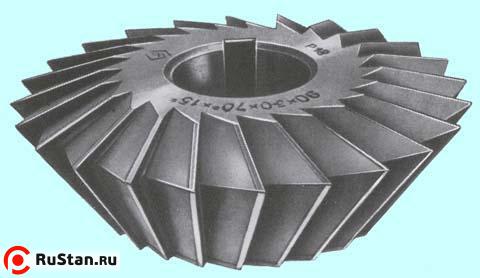 Фреза Двухугловая несимметричная  75х20х22мм, 90°(75°+15°) Р18 Z=22 фото №1