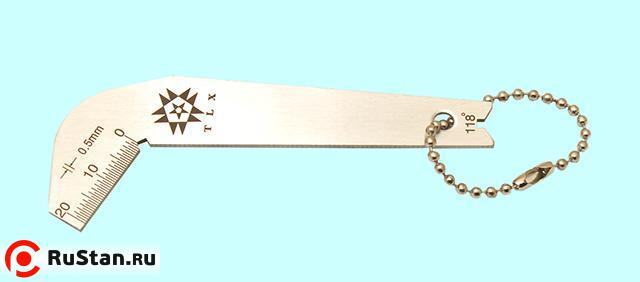 Шаблон для заточки сверл 118° "TLX" фото №1 Шаблон для заточки сверл 118° "TLX" фото №1