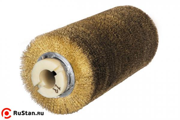 Щетка брашировальная спиральная Д130*250*25 мм, ворс гофр латунированная сталь 0,30 мм для JET 10-20 Plus и JWDS-1020-M фото №1