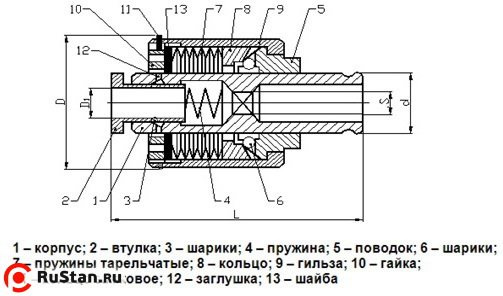 Чертеж предохранительной головки 6251-4002М фото №2 Предохранительные головки 6251-4002М-05 12-15 (4 шт., М27÷М42) фото №2