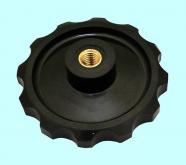 Ручка  80х10х23х15мм (DxdxHxh) лепестковая с глухим резьбовым отверстием, бакелит 